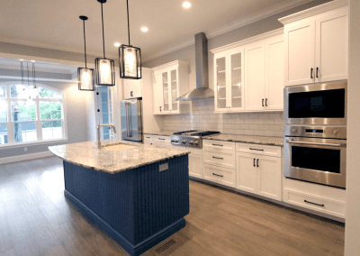 wide open kitchen remodel blue