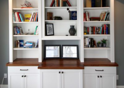 home office custom bookshelves wood