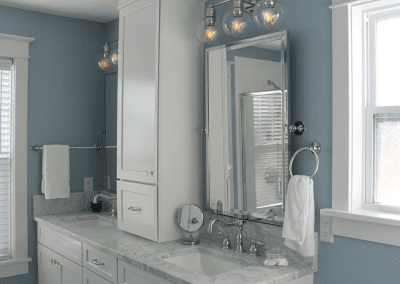 bathroom mirror blue sink