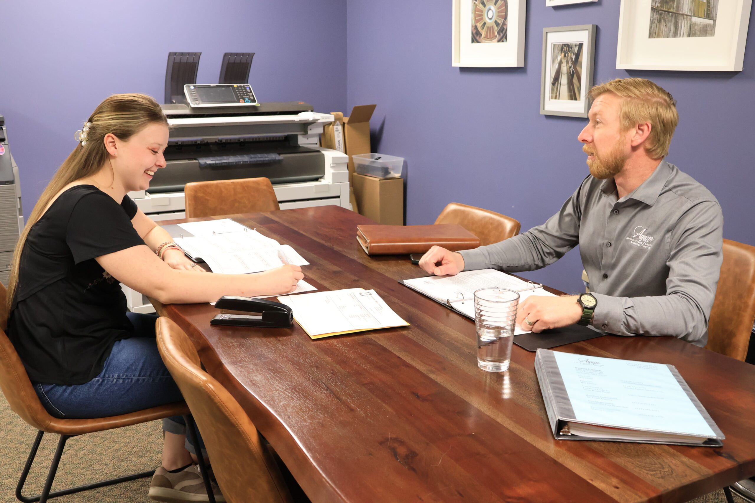 design-team-project-team-meeting-agape-construction-st-louis Project Consultant and Interior Designer meeting