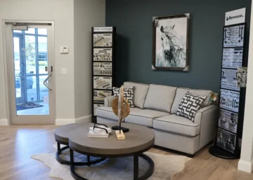 living room at Chesterfield design center, Agape Contstuction