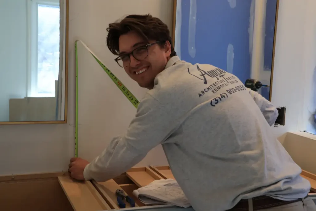 trim carpenter hard at work