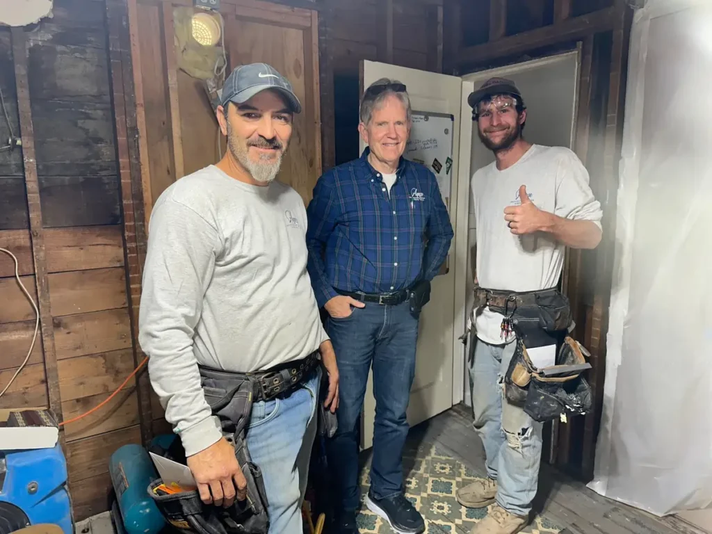 Founder Kevin O'Brien and Agape crew at work