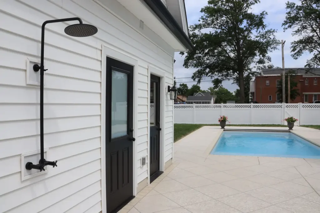 outdoor shower pool