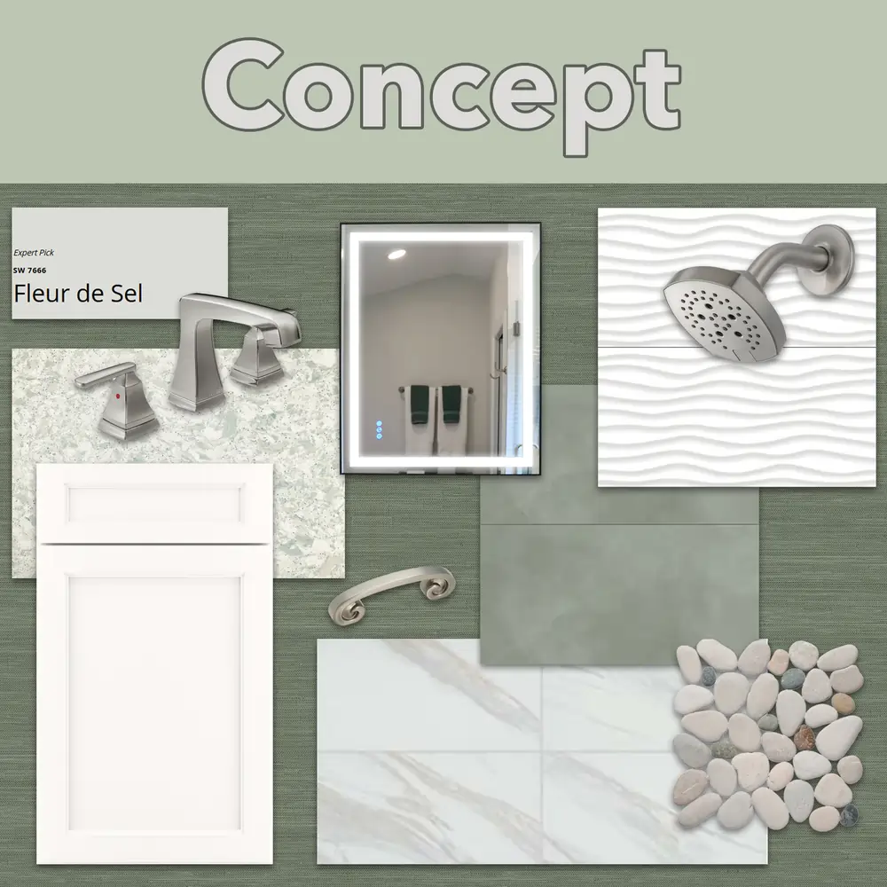 Interior Design Concept board for bathroom