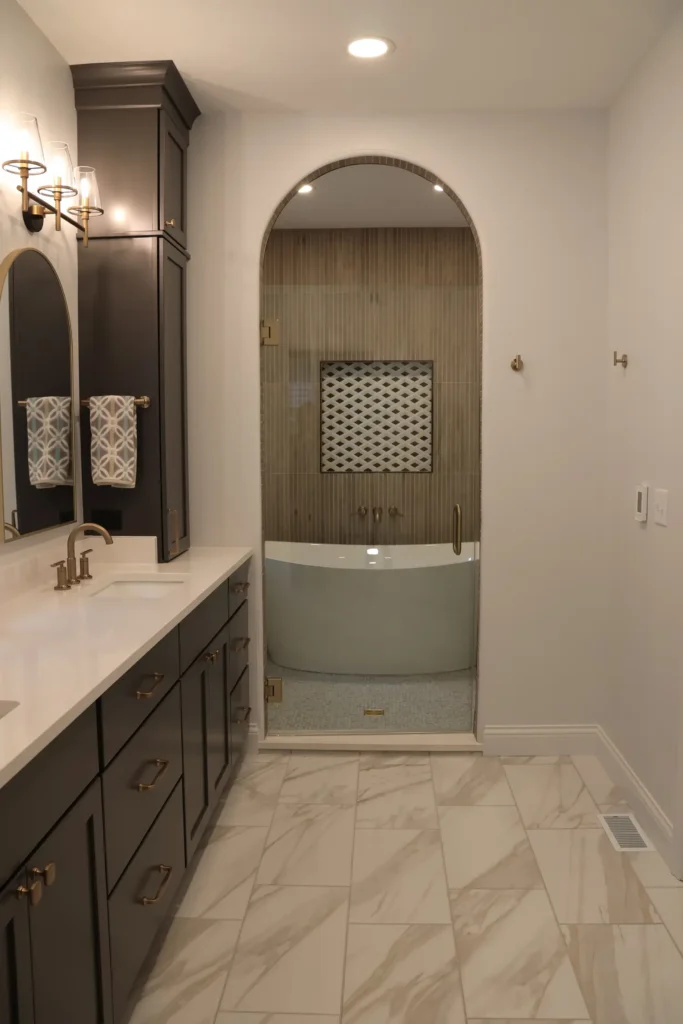 primary bathroom by Agape Construction