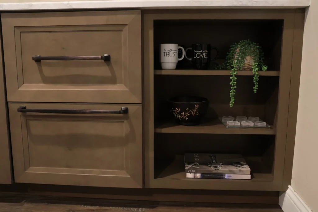 bookshelf cabinet at Agape's Kirkwood showroom