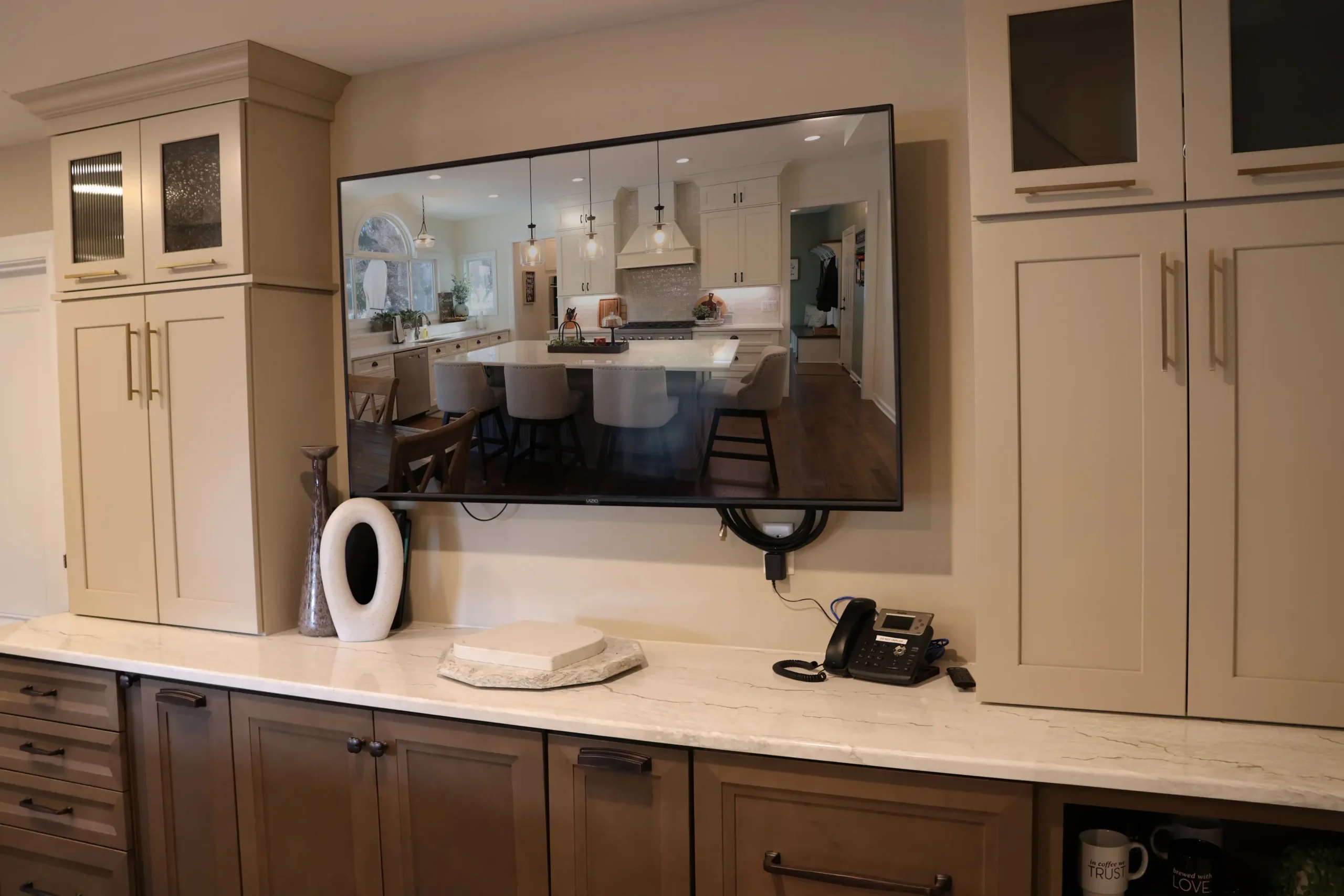 New cabinets and counter display at Agape Kirkwood showroom