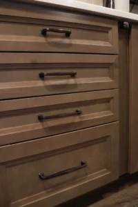 different sizes of pulls on drawers Agape Kirkwood showroom