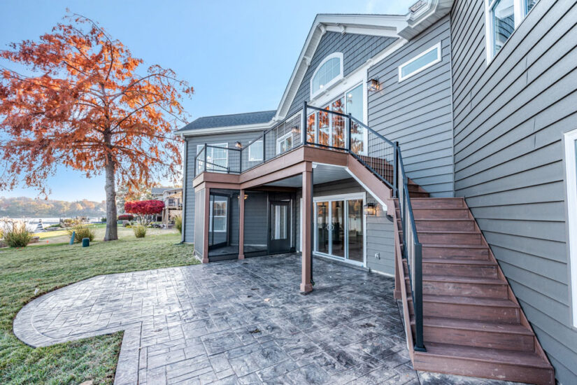 lake view second story balcony porch autumn