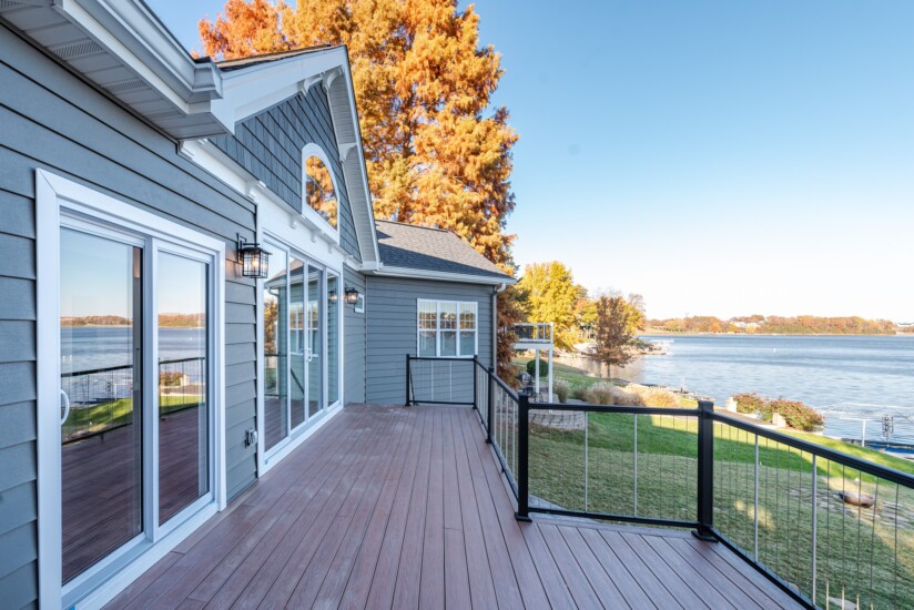 lake view second story balcony porch autumn