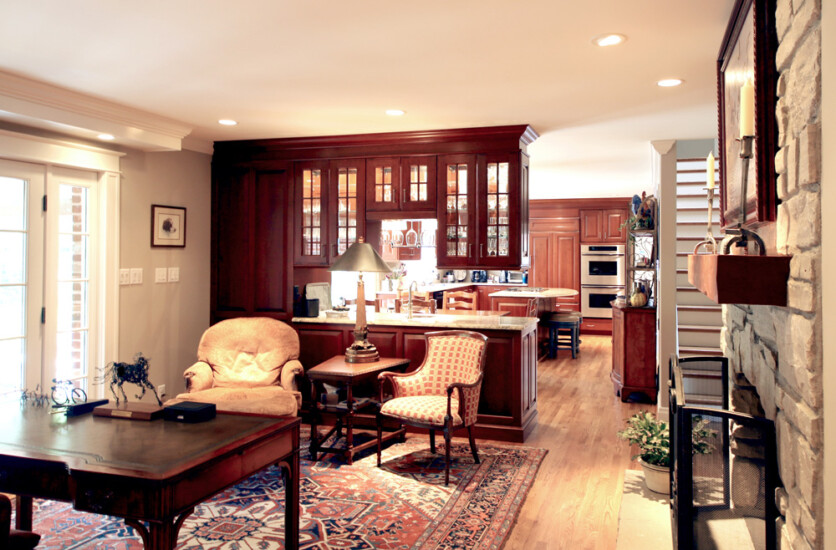 frontenac bar kitchen fireplace home remodel interior