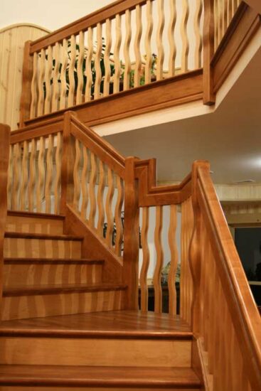 curved staircase custom carpenter work