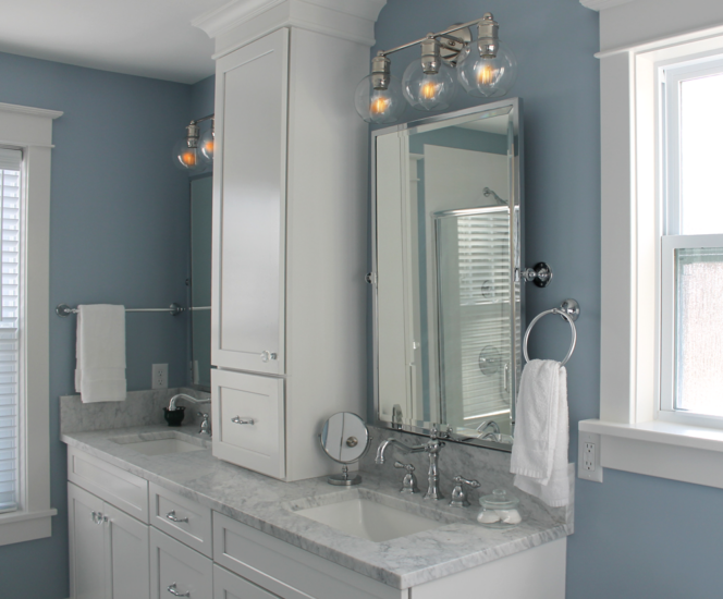 bathroom mirror blue sink