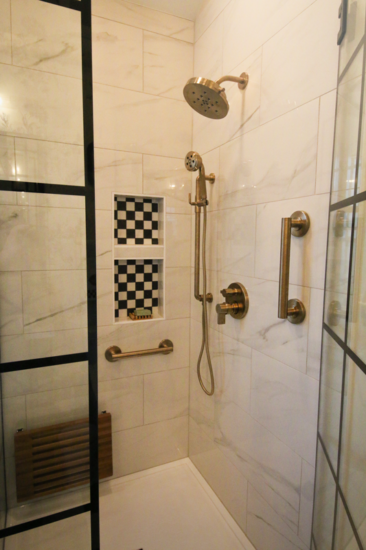 shower handles gold