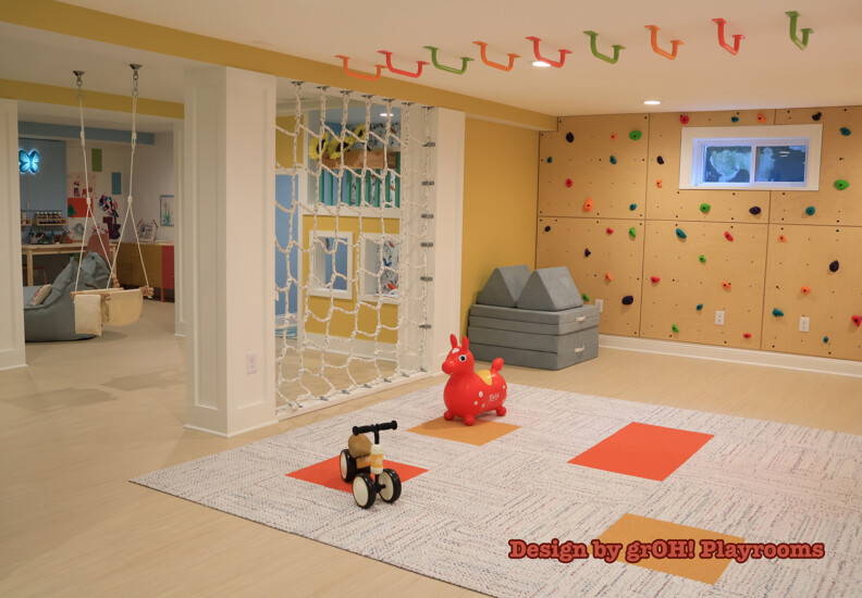 basement playroom rope wall