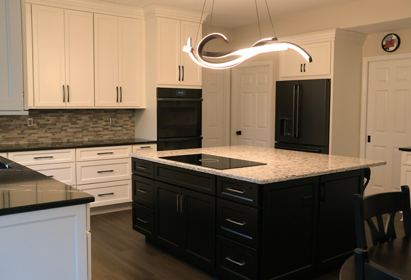 black and white kitchen
