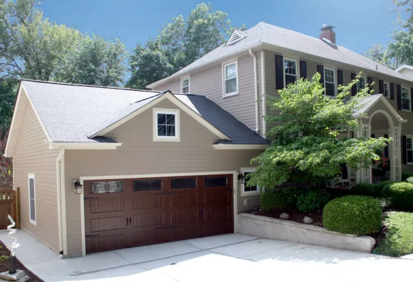 "After" view of a garage addition to a client's home by Agape Construction.
