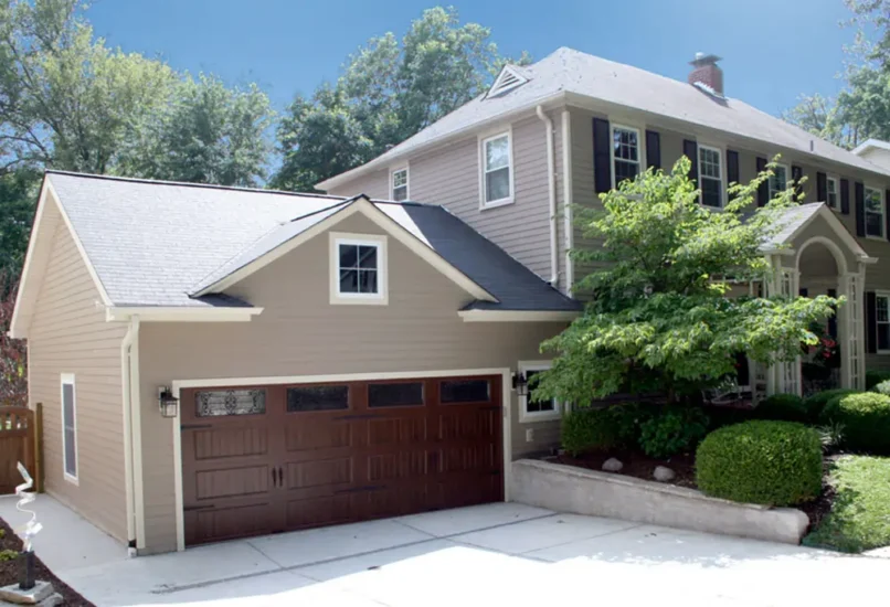 "After" view of a garage addition to a client's home by Agape Construction.