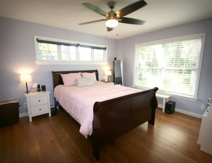 A bedroom addition on a Kirkwood, MO, home by Agape Construction.