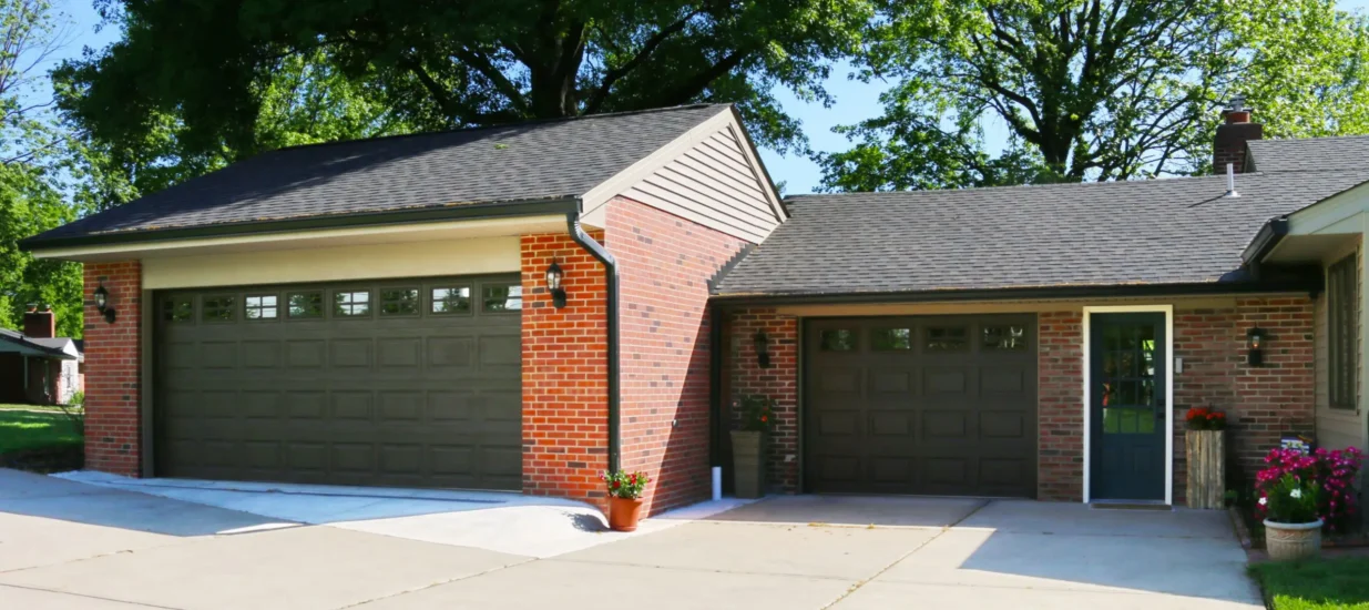 A completed garage addition project by Agape Construction.