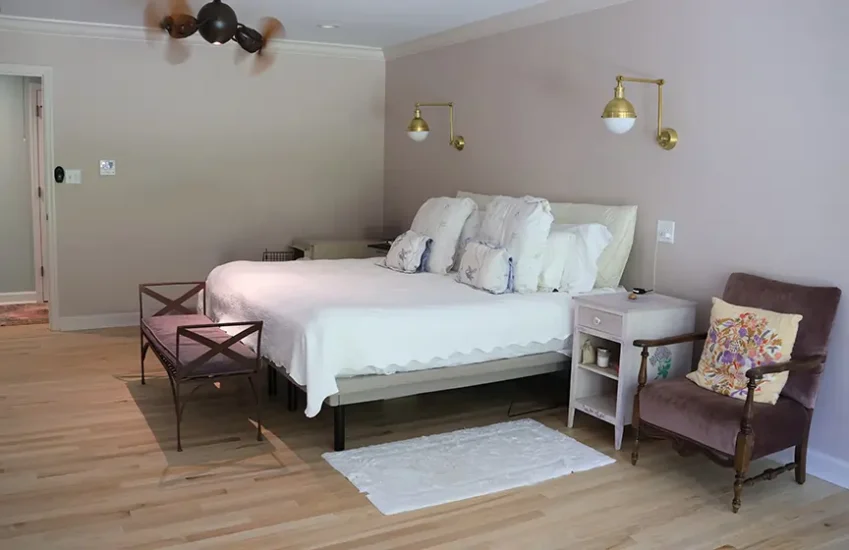 A primary bedroom project completed by Agape Construction on a Missouri home.