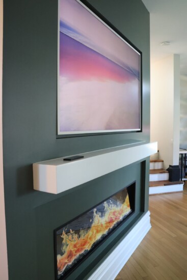 electric fireplace accent wall
