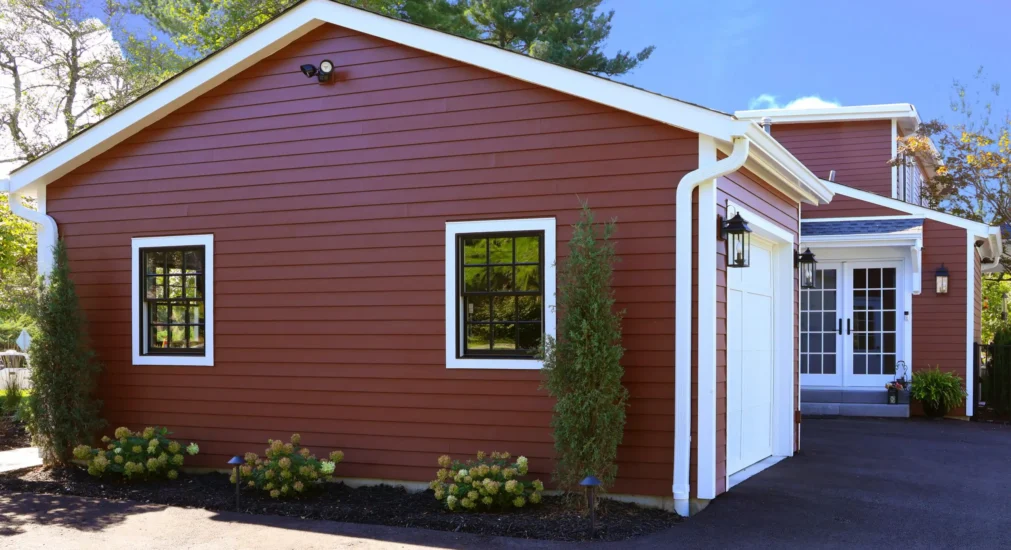 A garage addition, shade-matched to the adjacent home, by Agape Construction.