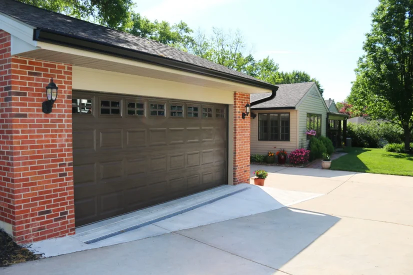 A completed garage addition project by Agape Construction.