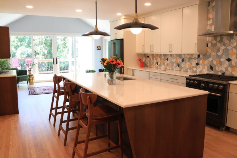 open concept kitchen to sunroom
