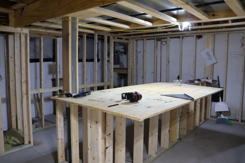 framing out bar in basement