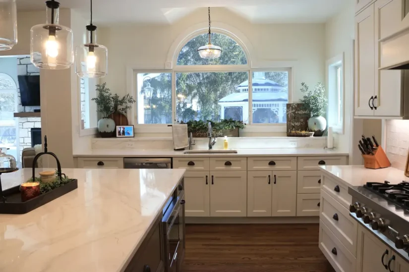 open concept kitchen with butlers pantry