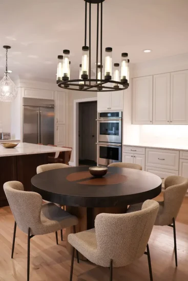 open concept white kitchen