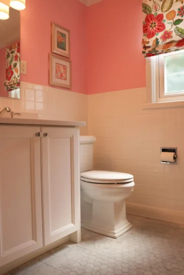cute pink hall bath