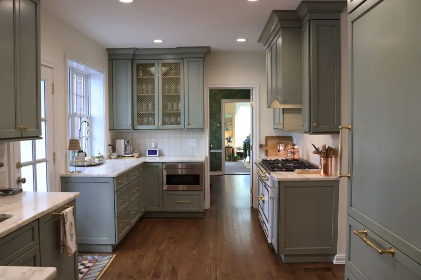 timeless green kitchen in historic home