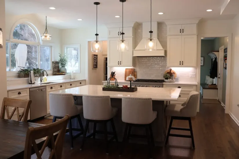 open concept kitchen with butlers pantry