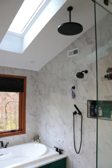 shower in wet room primary bath