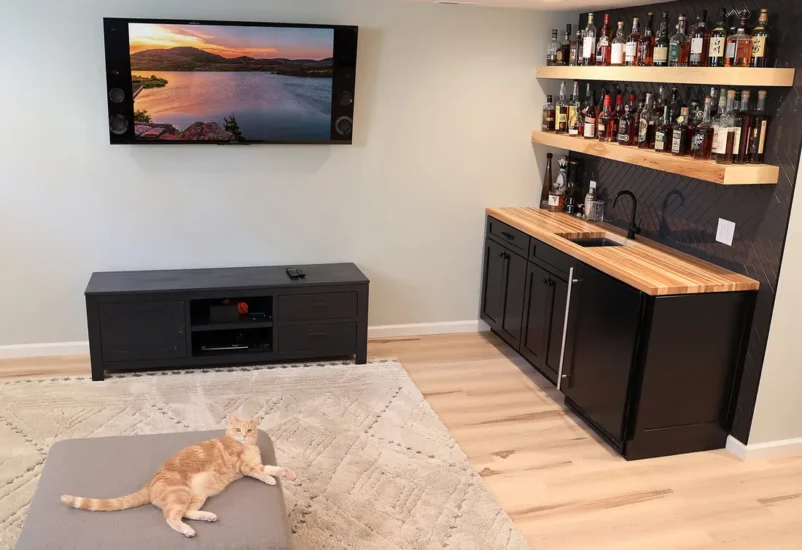 finished basement bar