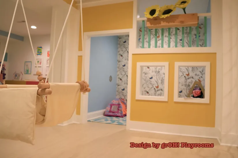 kid playroom basement toy house