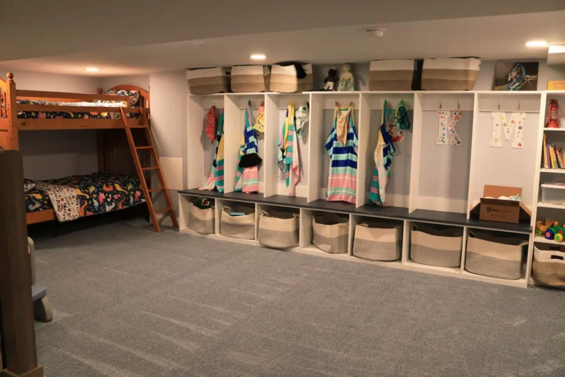 kids playroom in finished basement