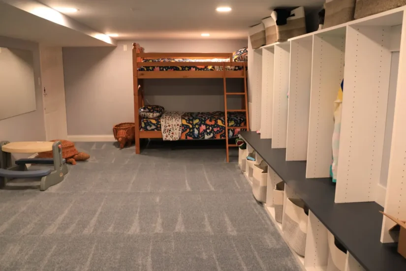 kids playroom in finished basement