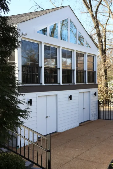 sunroom addition with storage underneath