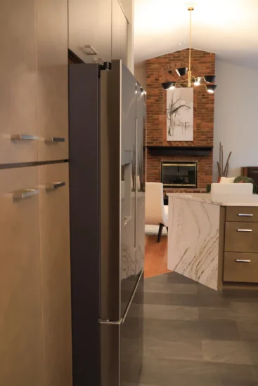 open kitchen to living area