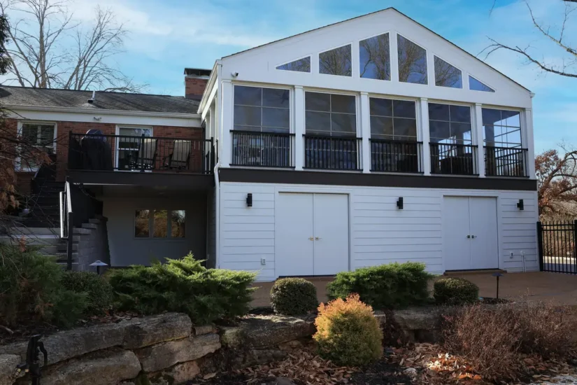 sunroom addition with storage underneath