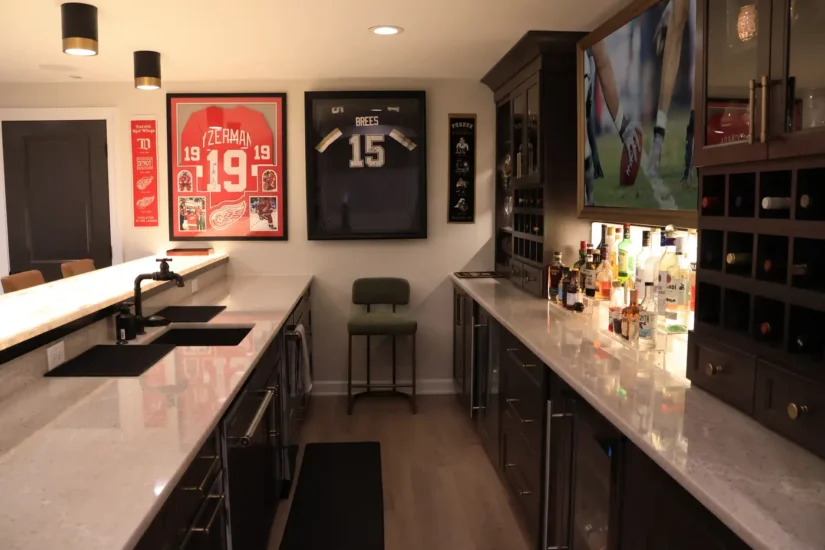 finished basement bar