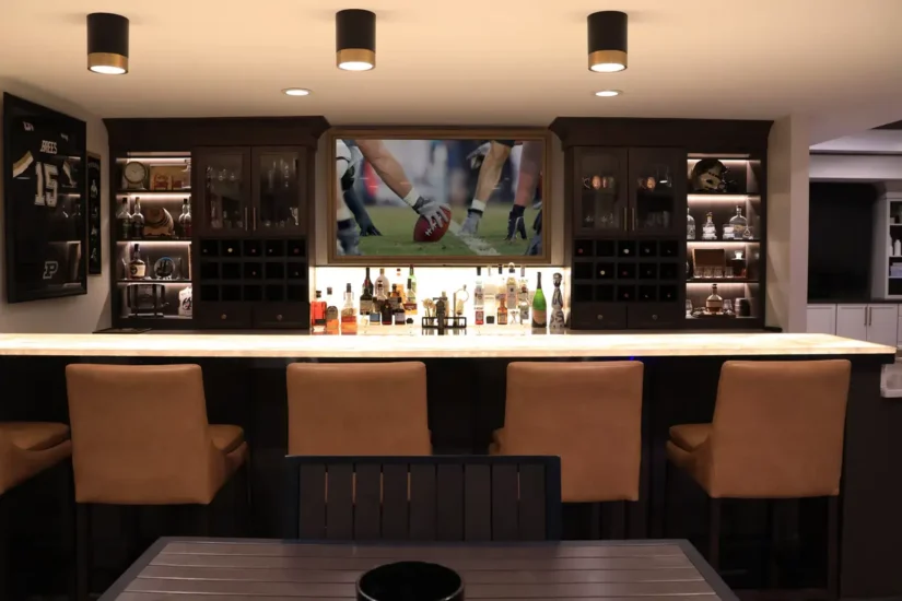 finished basement bar
