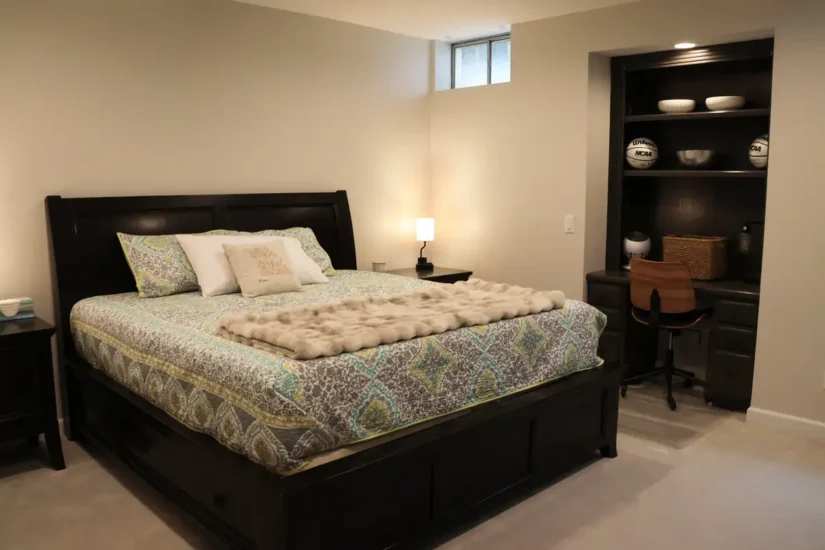 basement spare bedroom