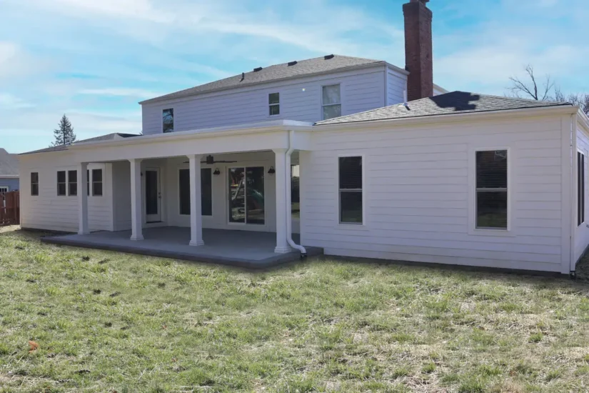 exterior of new rear addition and patio