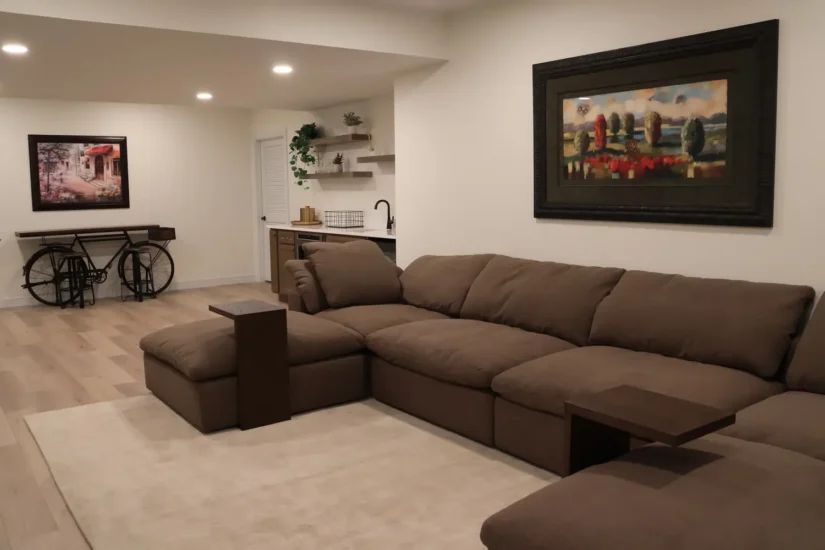 basement den lounge area