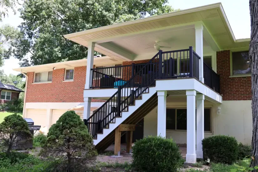 elevated rear deck with roof